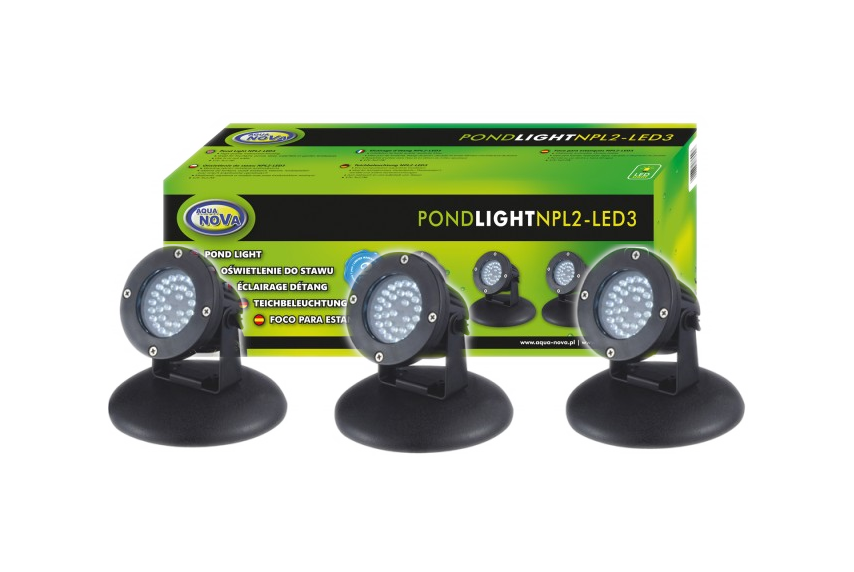 Aqua Nova NPL2-Led3 oświetlenie led z czujnikiem zmierzchu do oczka + gratisy